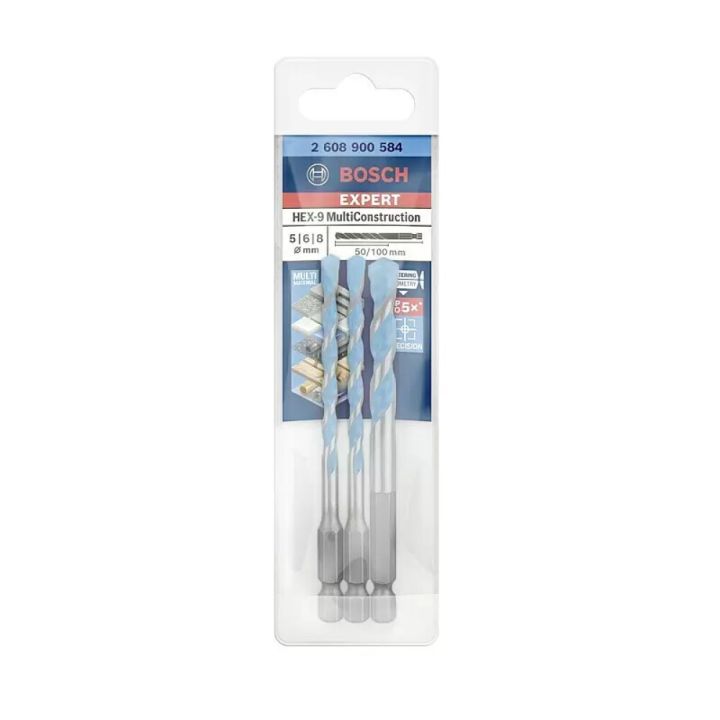 Puuride komplekt Bosch Expert HEX-9 Multiconstruction 5-8 mm 3-osaline