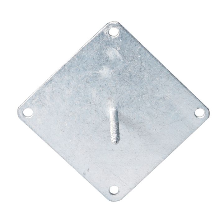 Piirdeposti kinnitusplaat, 100 x 100 mm tsingitud