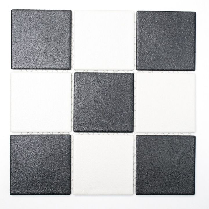 Mosaiik põrandaplaat 9,7 x 9,7 cm Mustvalge