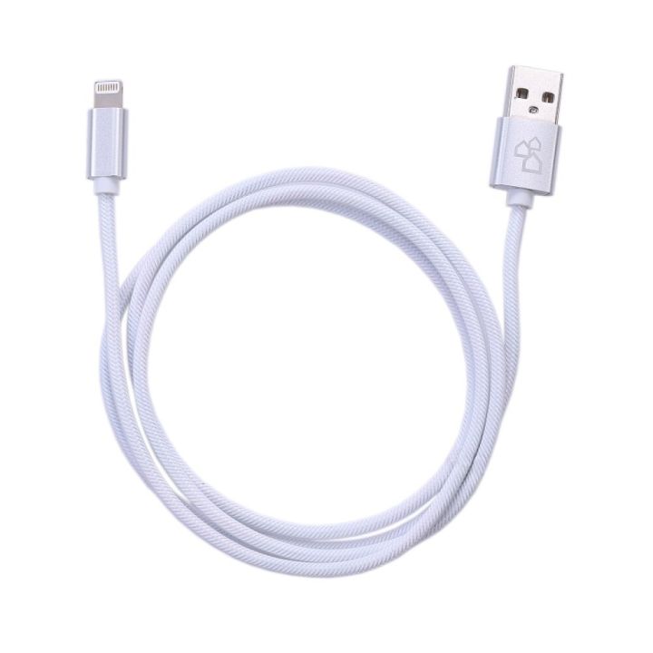 USB-kaabel Bauhaus Nylon, Lighting, USB-A, valge 1 m