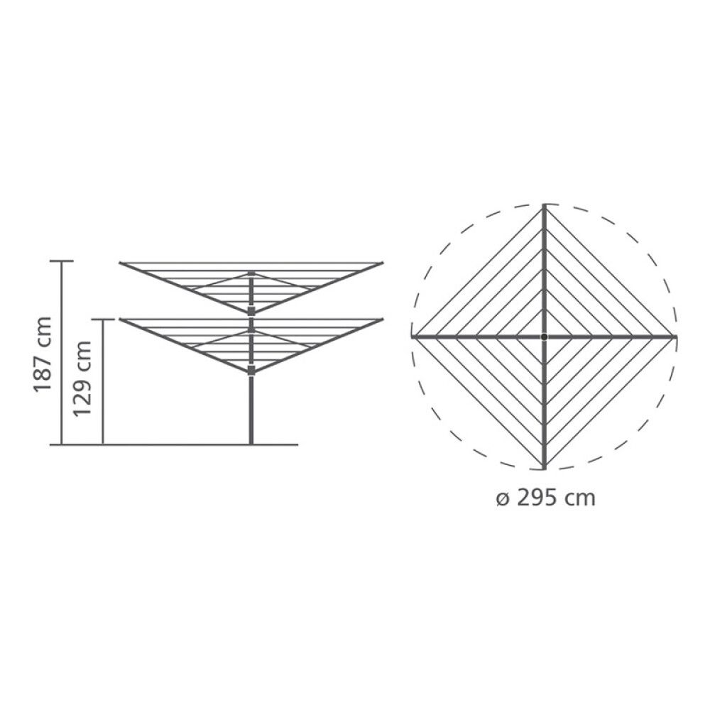 Pesukuivatuskarussell Brabantia Lift-O-Matic 50 m
