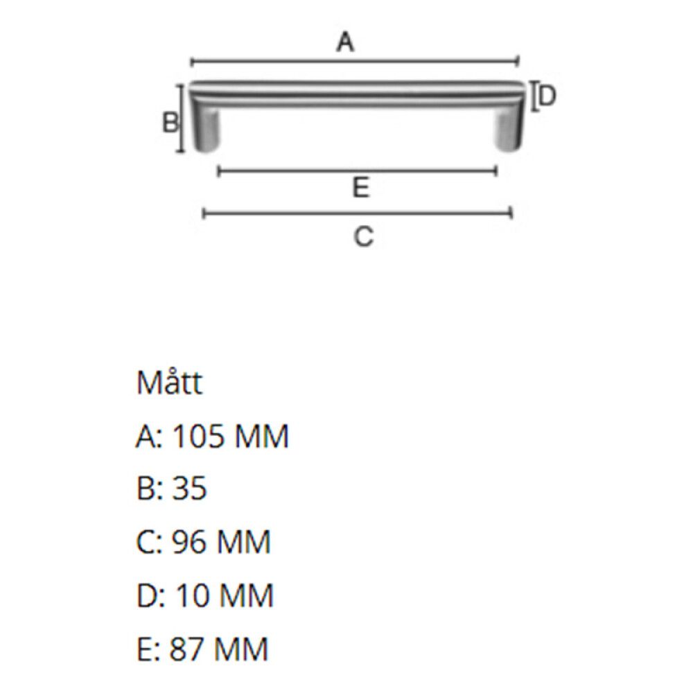 Käepide Beslagsboden Modern 105 mm harjatud teras