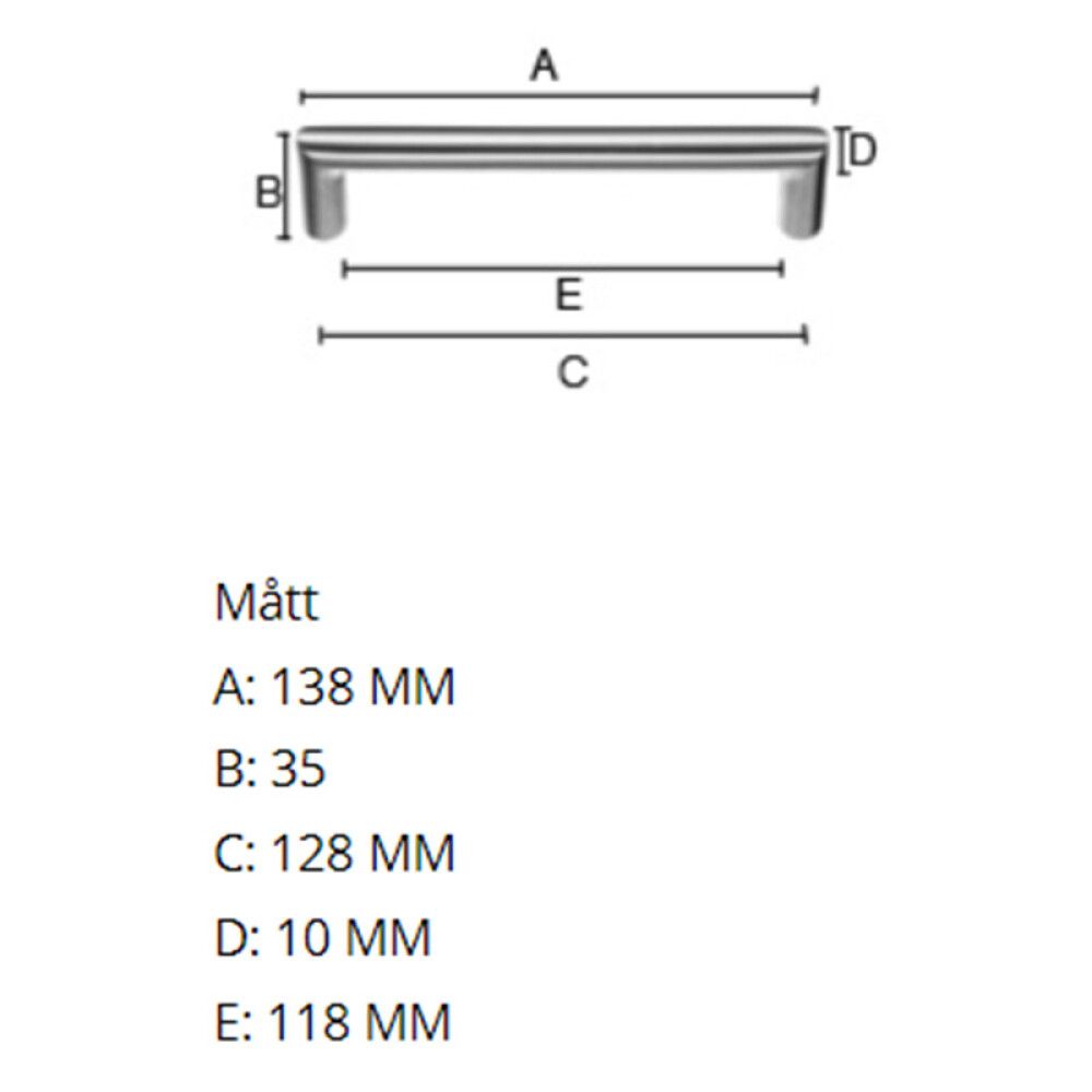 Käepide Beslagsboden Modern 138 mm harjatud teras