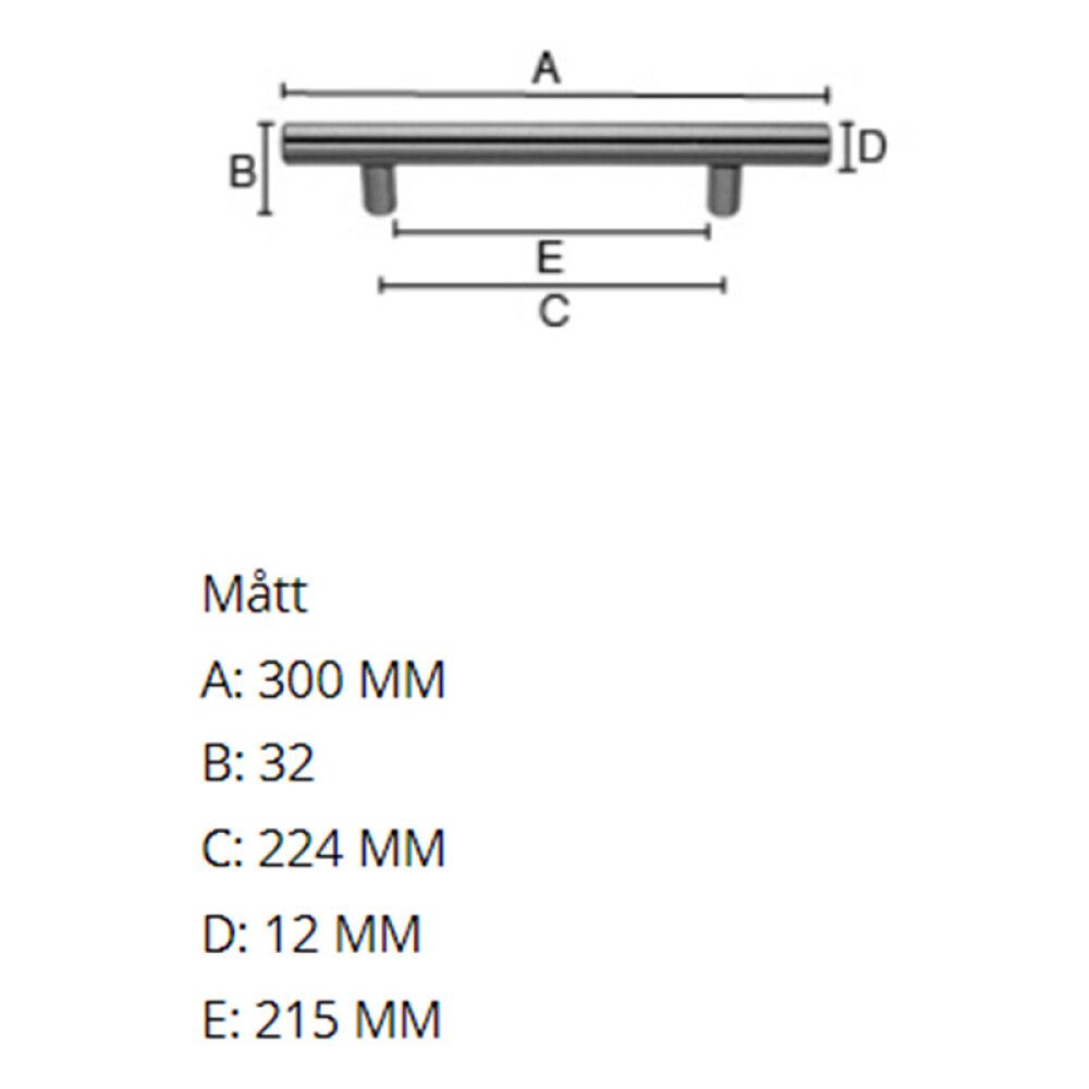Käepide Beslagsboden Modern 300 mm harjatud roostevaba teras