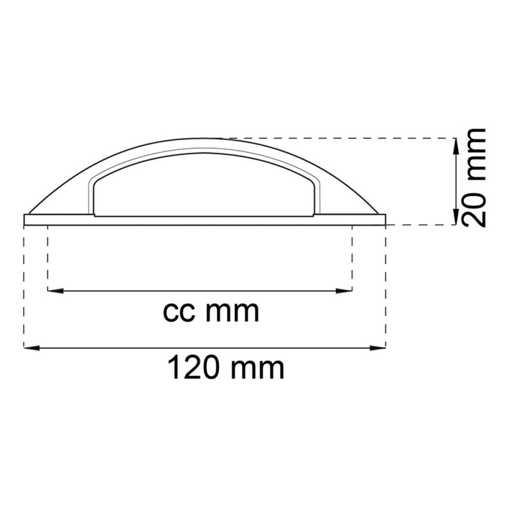 Käepide Habo Felicia 120 x 20 mm kroom
