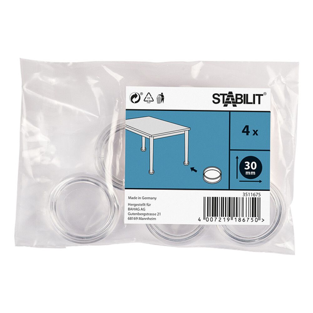 Mööblikaitse Stabilit värvitu 30 mm 4 tk
