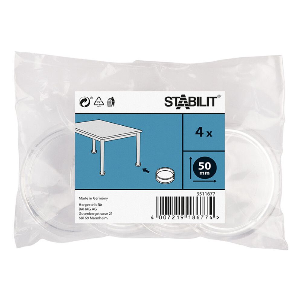 Mööblikaitse Stabilit värvitu 50 mm 4 tk