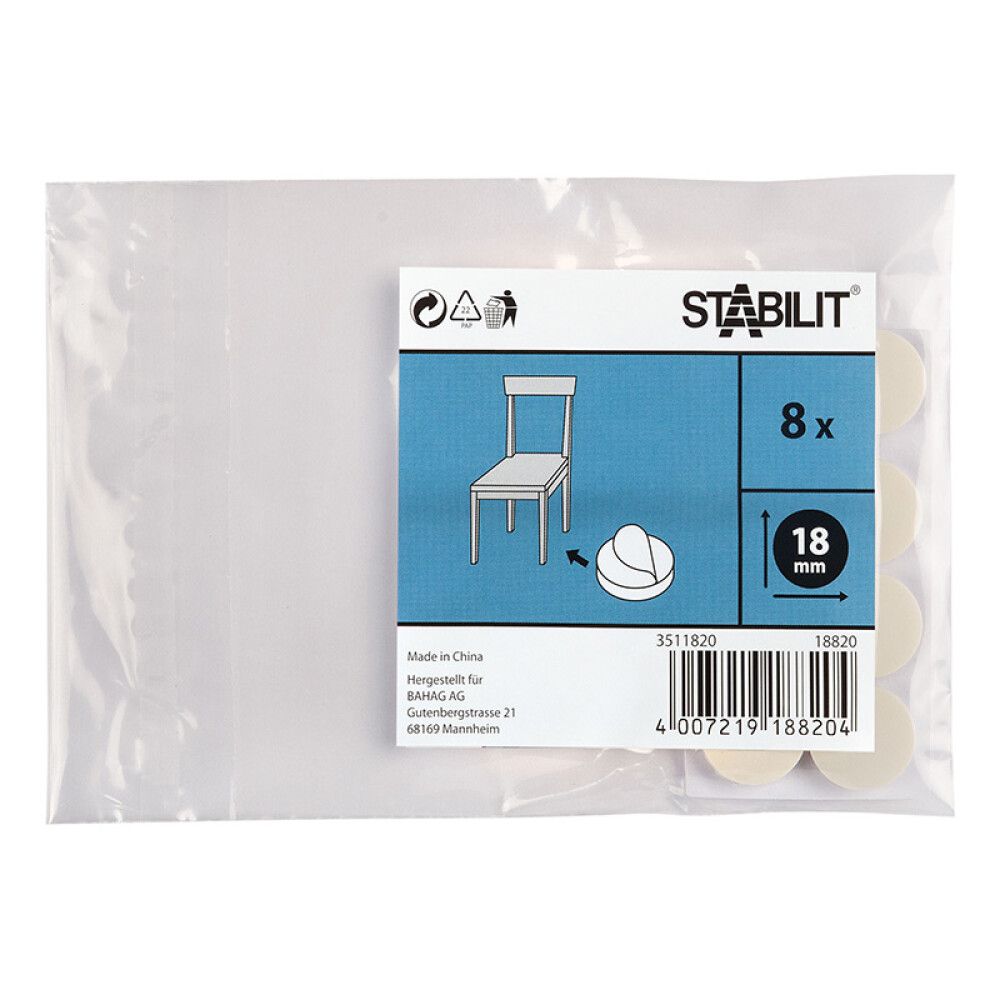 Mööblijalgade kaitse Stabilit vaibale 18 mm 8 tk