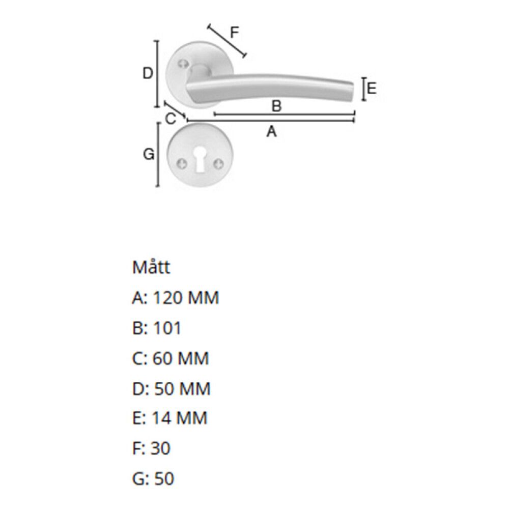 Siseukse link Beslagsboden Design B290KMNS