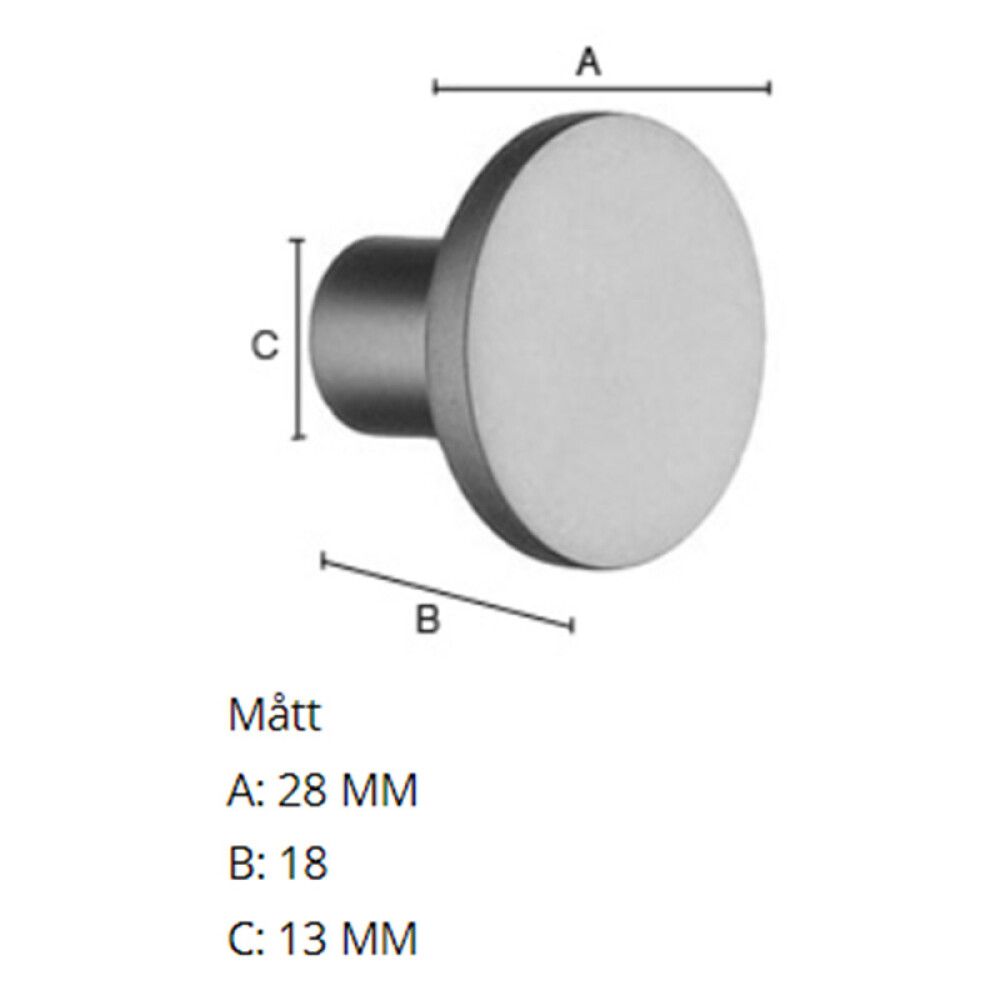Mööblinupp Beslagsboden Modern ø 28 mm lihvitud messing