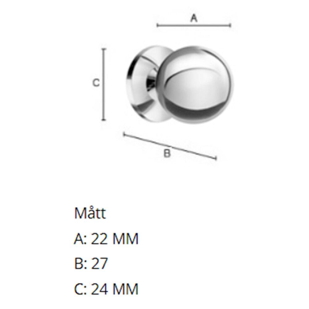 Mööblinupp Beslagsboden Modern ø 24 mm lihvitud messing