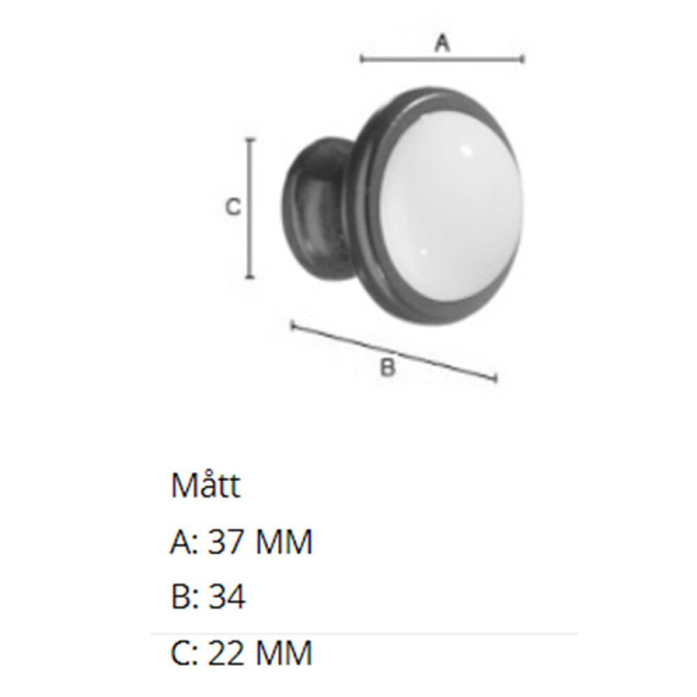 Mööblinupp Beslagsboden Tradition ø 38 mm must