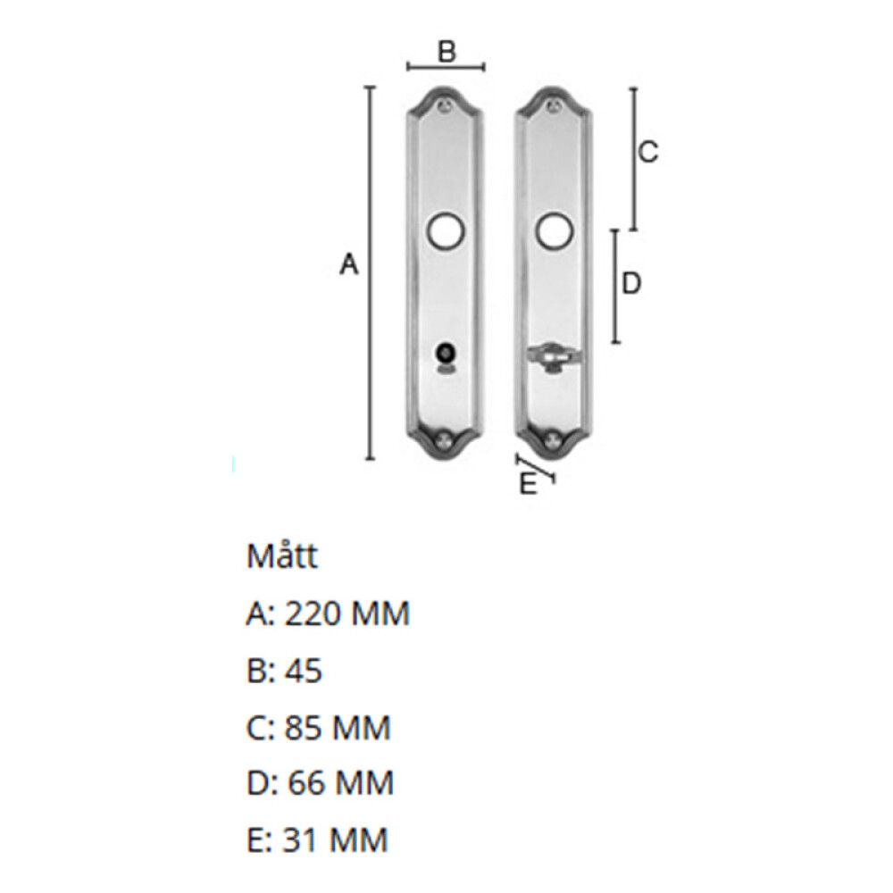 WC lukusti  45 x 220 mm
