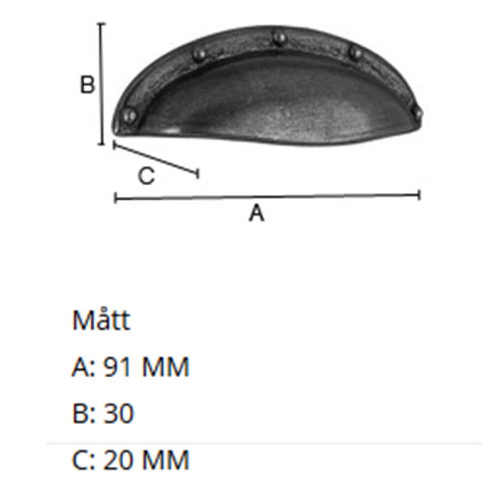 Käepide Beslagsboden B574 must