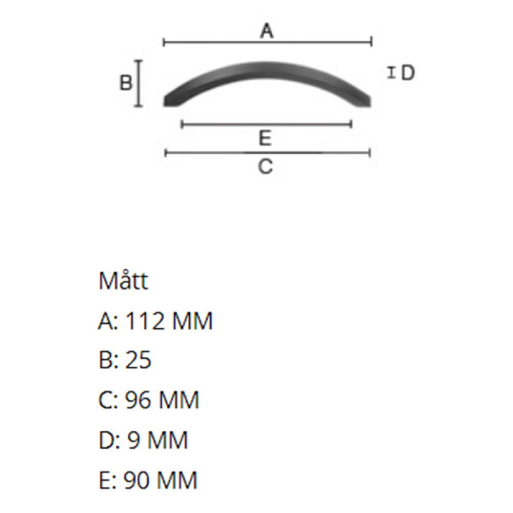 Käepide Beslagsboden Modern 112 mm must