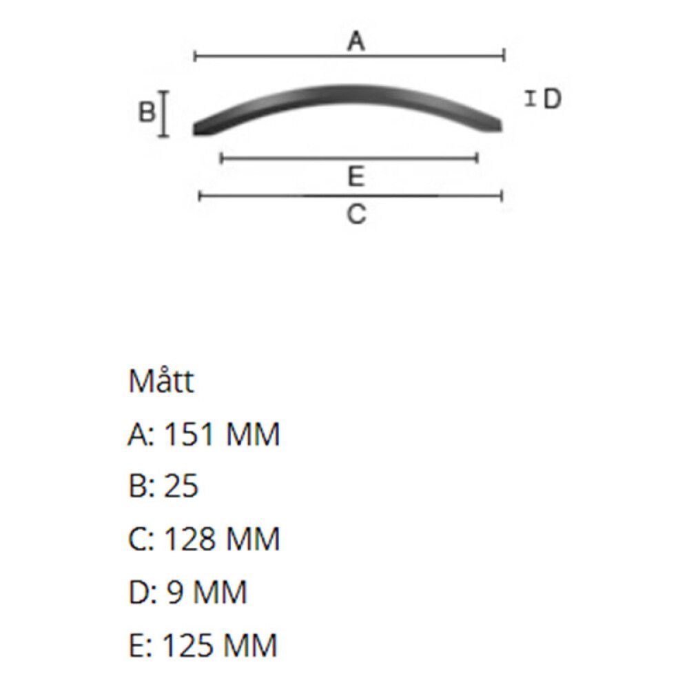 Käepide Beslagsboden Modern 151 mm must