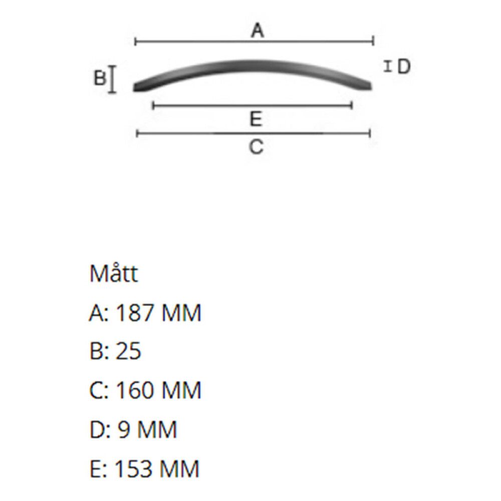 Käepide Beslagsboden Modern 187 mm must