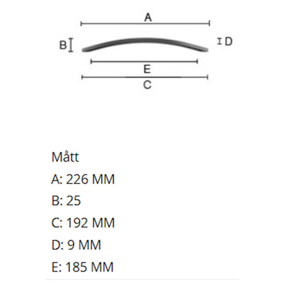 Käepide Beslagsboden Modern 226 mm must