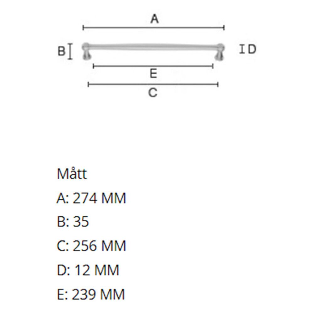 Käepide Beslagsboden Tradition 274 mm antiik messing