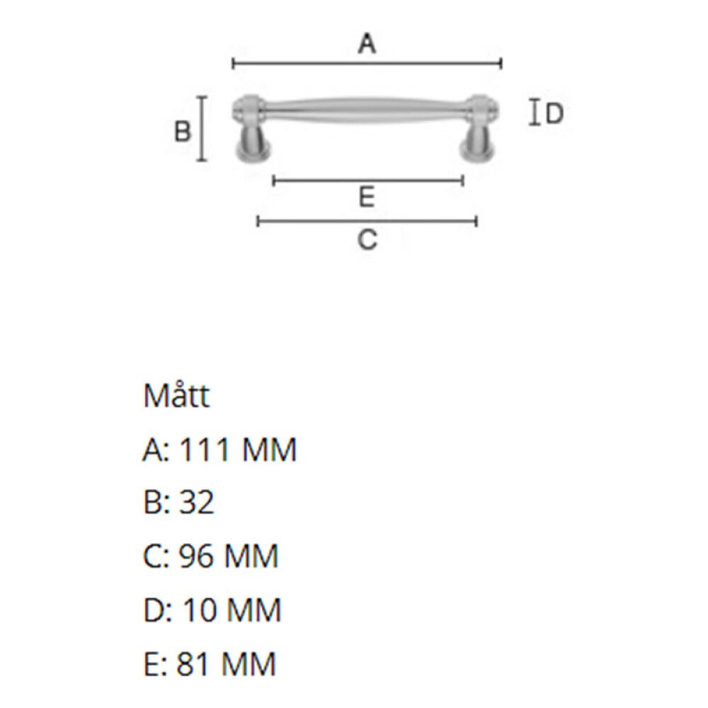 Käepide Beslagsboden Tradition 111 mm must