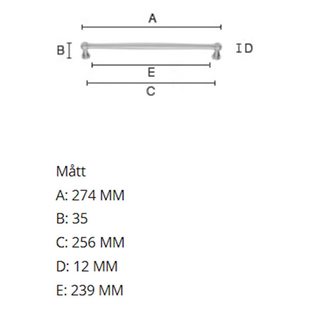 Käepide Beslagsboden Tradition 274 mm must