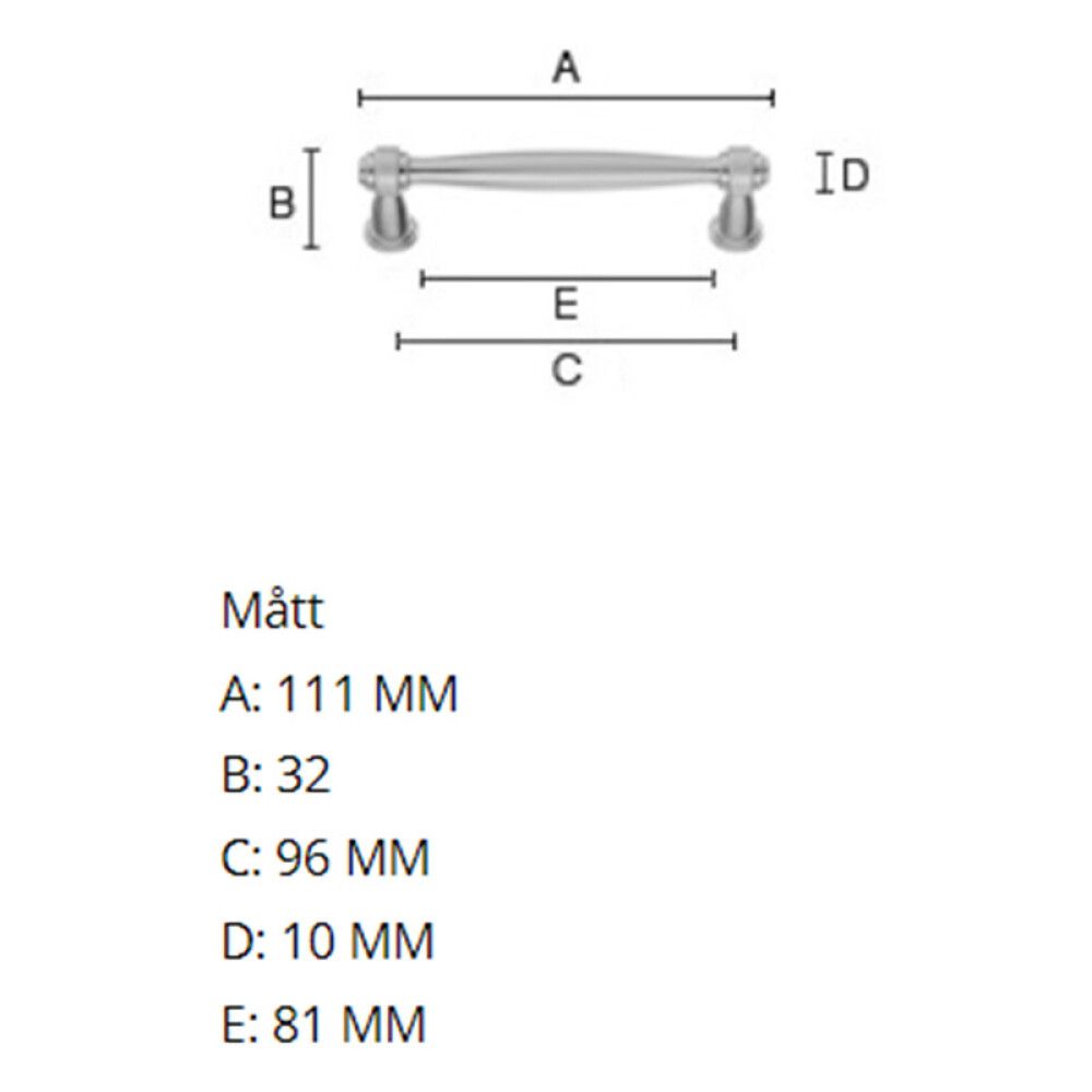 Käepide Beslagsboden Tradition 111 mm harjatud nikkel