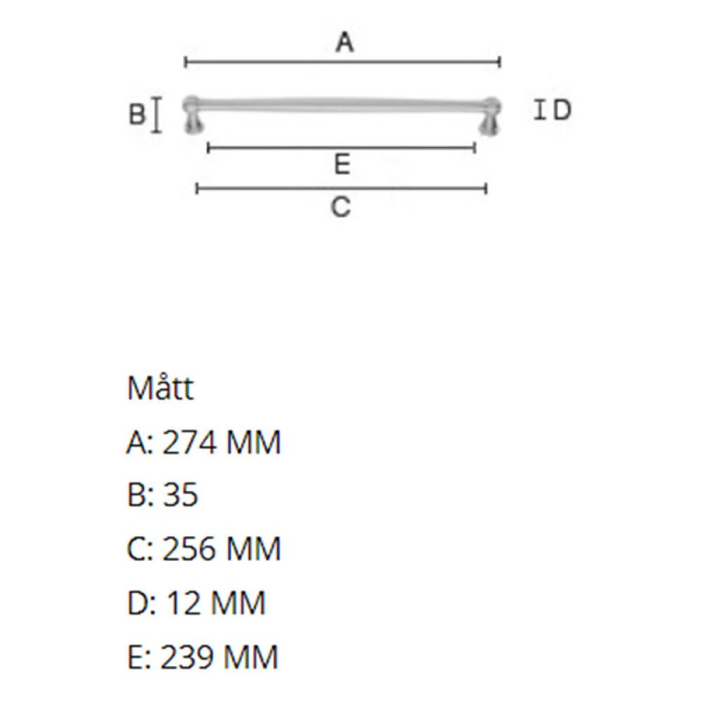 Käepide Beslagsboden Tradition 274 mm harjatud nikkel
