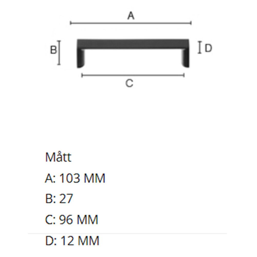 Käepide Beslagsboden BB617 mattmust