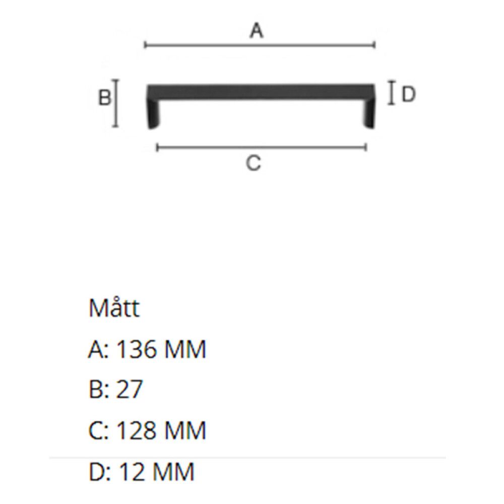 Käepide Beslagsboden BB6171 mattmust