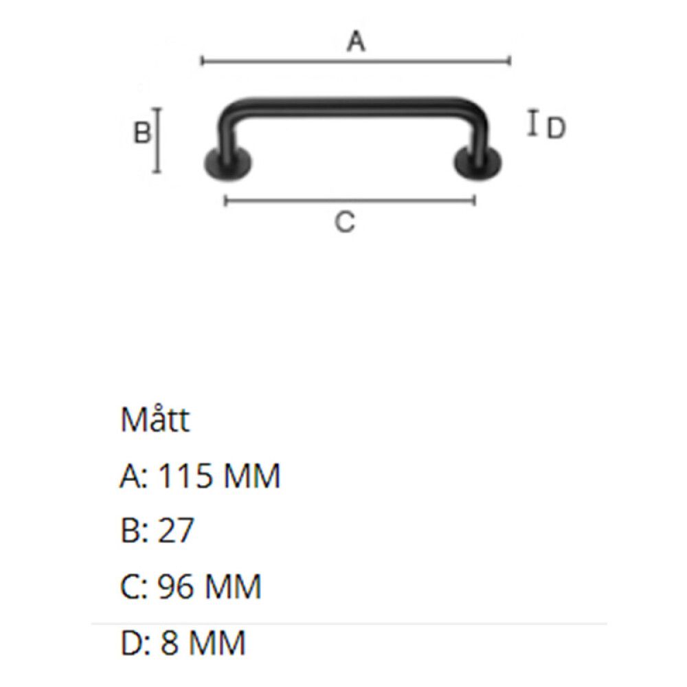 Käepide Beslagsboden BB627 mattmust
