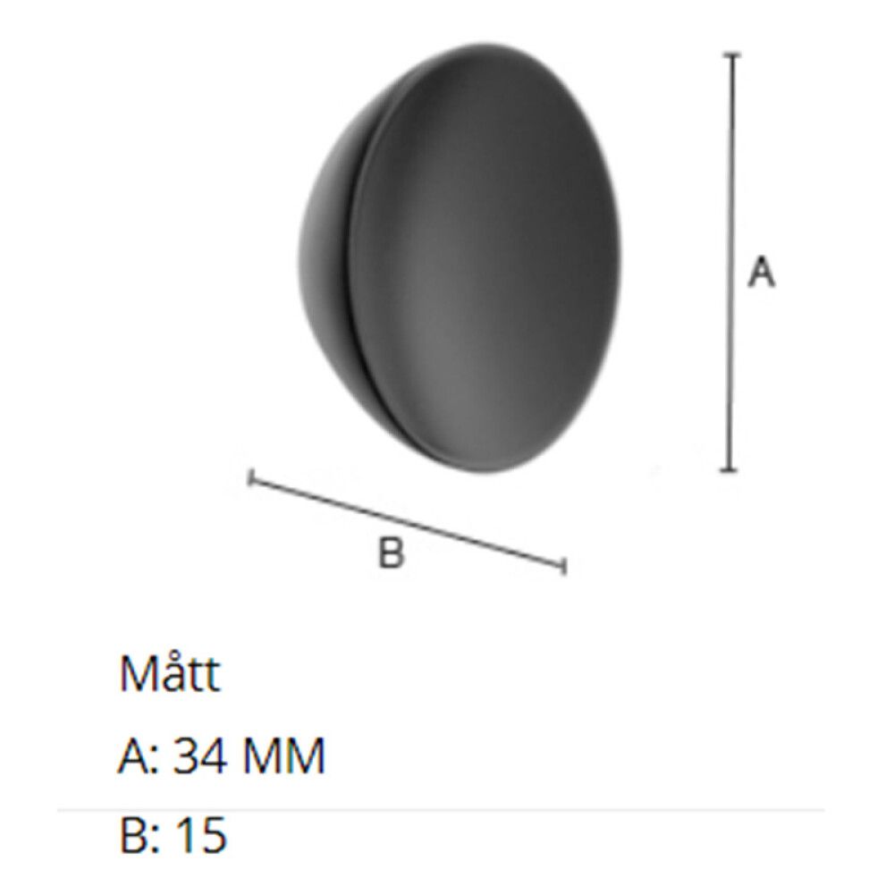 Nupp Beslagsboden BB464 mattmust