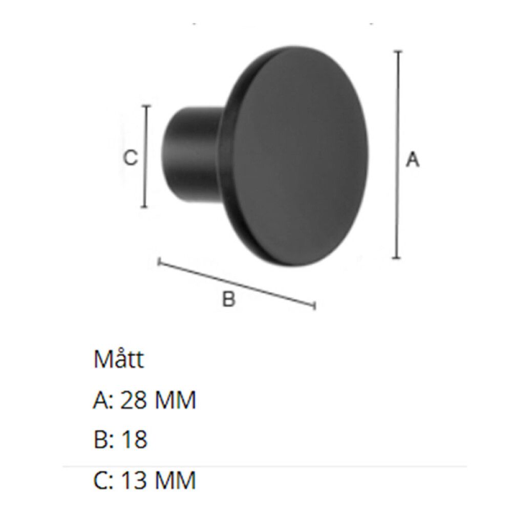 Nupp Beslagsboden BB496 mattmust