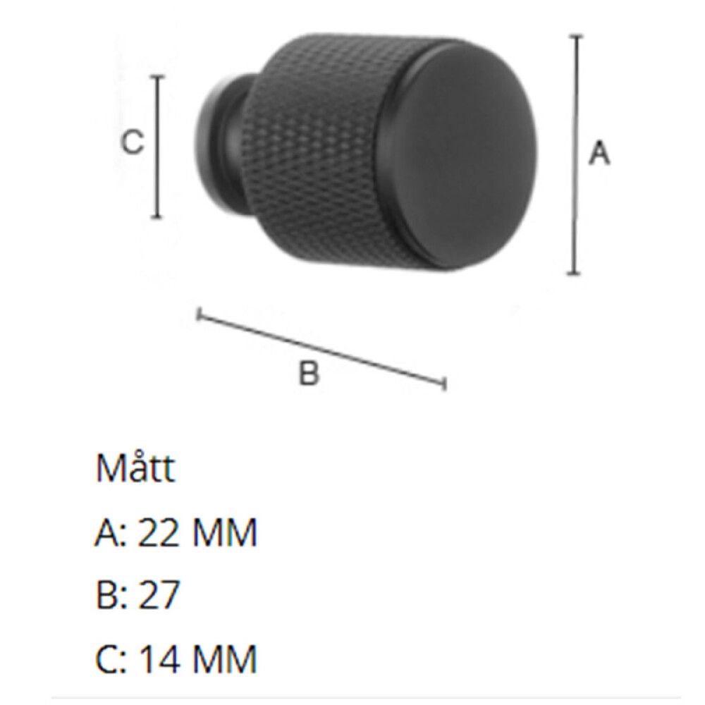 Nupp Beslagsboden BB451 mattmust