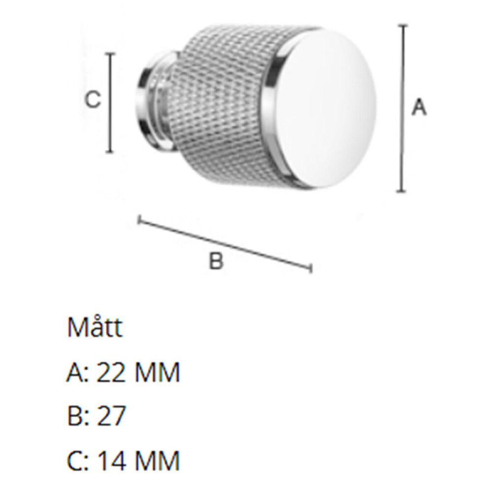 Nupp Beslagsboden BK451 poleeritud kroom