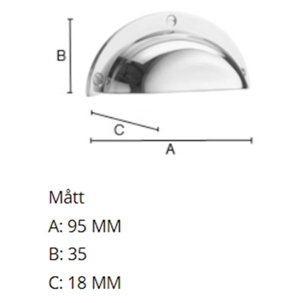 Käepide Beslagsboden BK633 poleeritud kroom