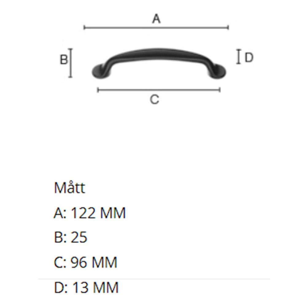 Käepide Beslagsboden BB632 mattmust