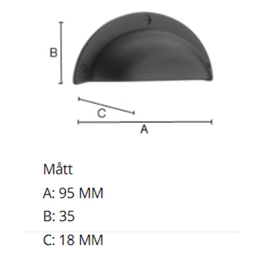 Käepide Beslagsboden BB633 mattmust