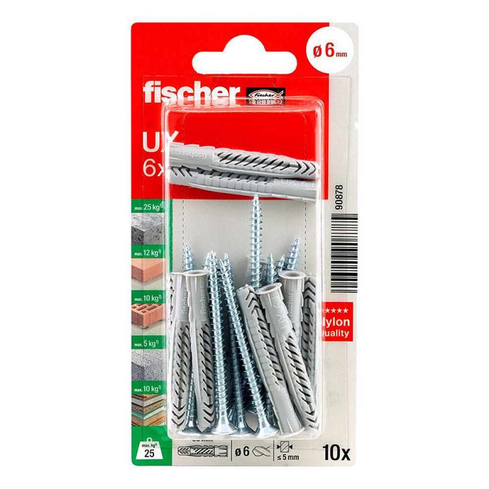 Tüübel kruviga Fischer UX 6 x 50 mm