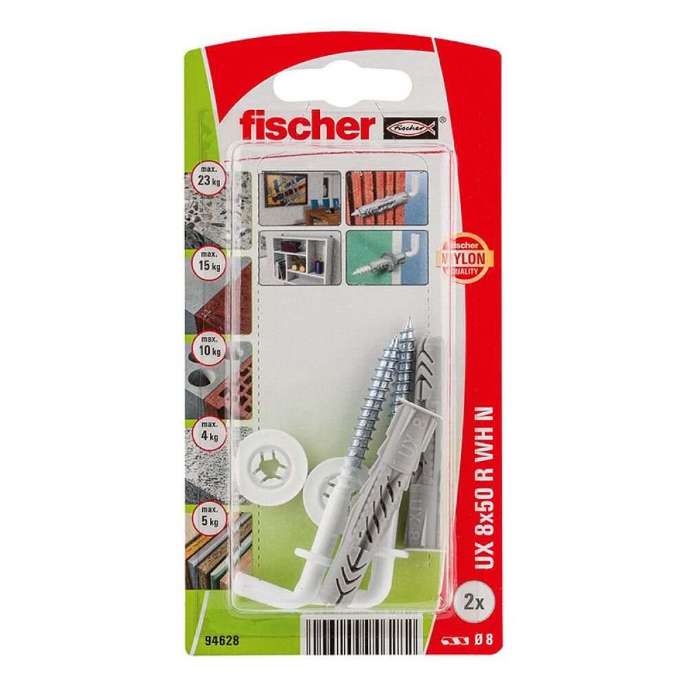 Konksude ja tüüblite komplekt 8 x 50 mm