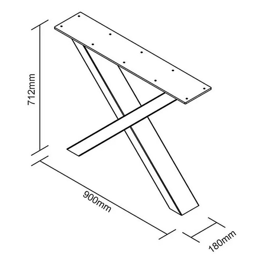 Lauajalad mustad X-kujulised 2 tk