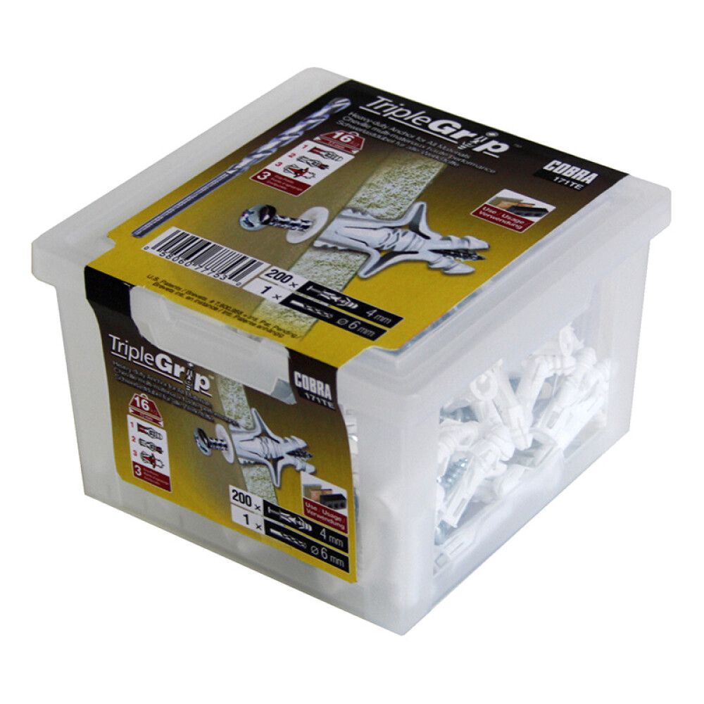 S-tüübel Cobra 171T Ø 6 x 13 mm valge 200 tk