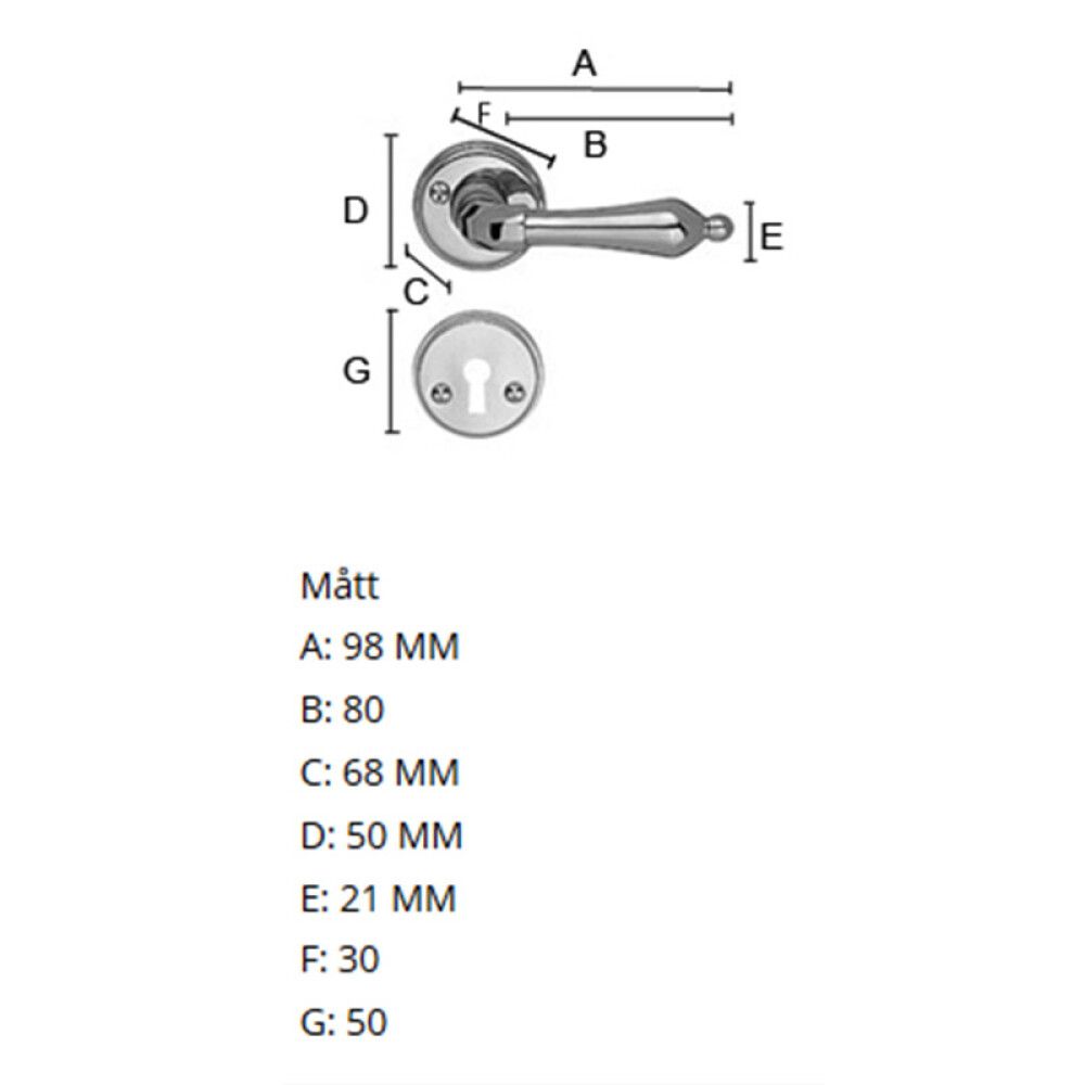Siseukse link Beslagsboden B250ANS