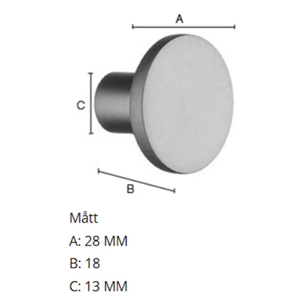 Mööblinupp Beslagsboden B496 ø 28 mm mattharjatud kroom