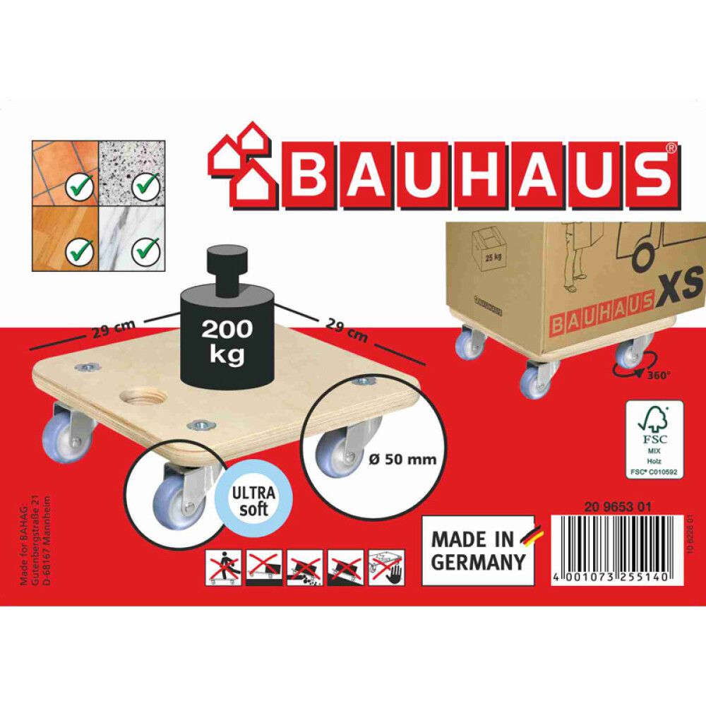 Transpordialus BAUHAUS 29 x 29 cm 200 kg