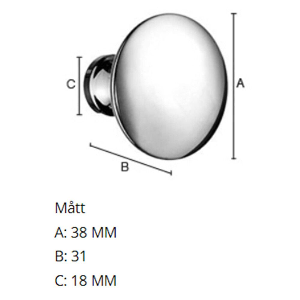 Mööblinupp Beslagsboden Modern ø 38 mm harjatud kroom