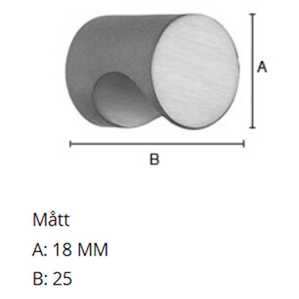 Mööblinupp Beslagsboden Basic ø 18 mm mattharjatud kroom