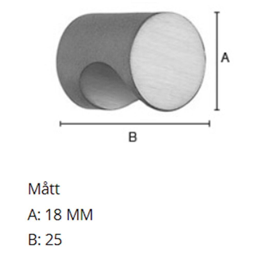 Mööblinupp Beslagsboden Basic ø 18 mm läikiv kroom