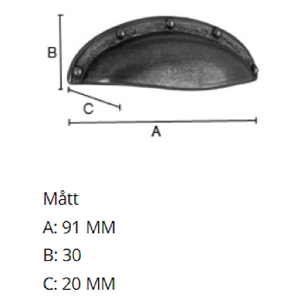 Käepide Beslagsboden 91 mm antiik messing
