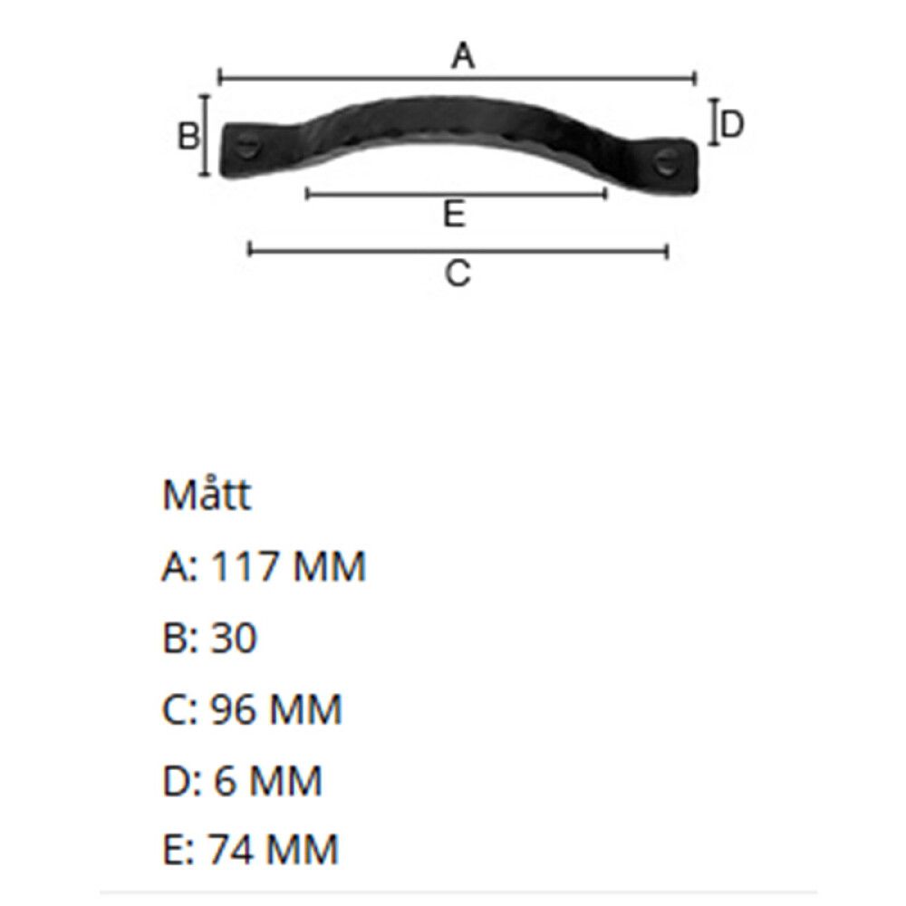 Käepide Beslagsboden 117 mm must