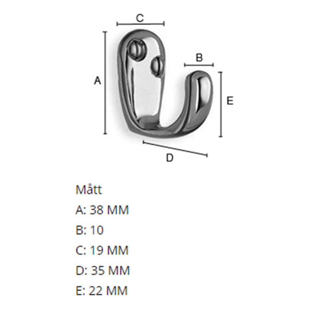 Seinakonks Beslagboden BK245M 38 mm harjatud kroom